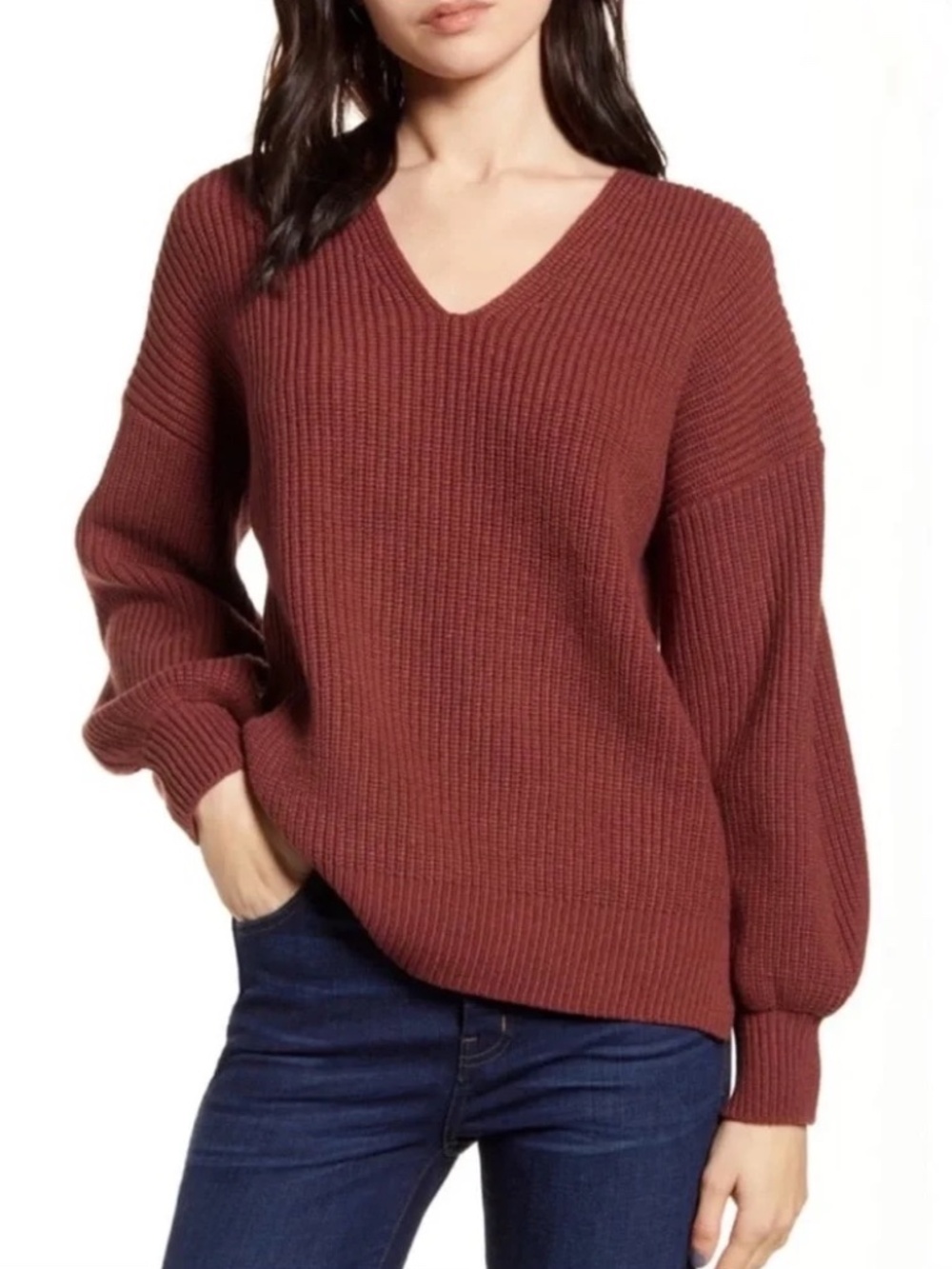 ✨NWT✨ MADEWELL Thornton Wool Blend Chunky Knit Balloon Sleeve Sweater XL